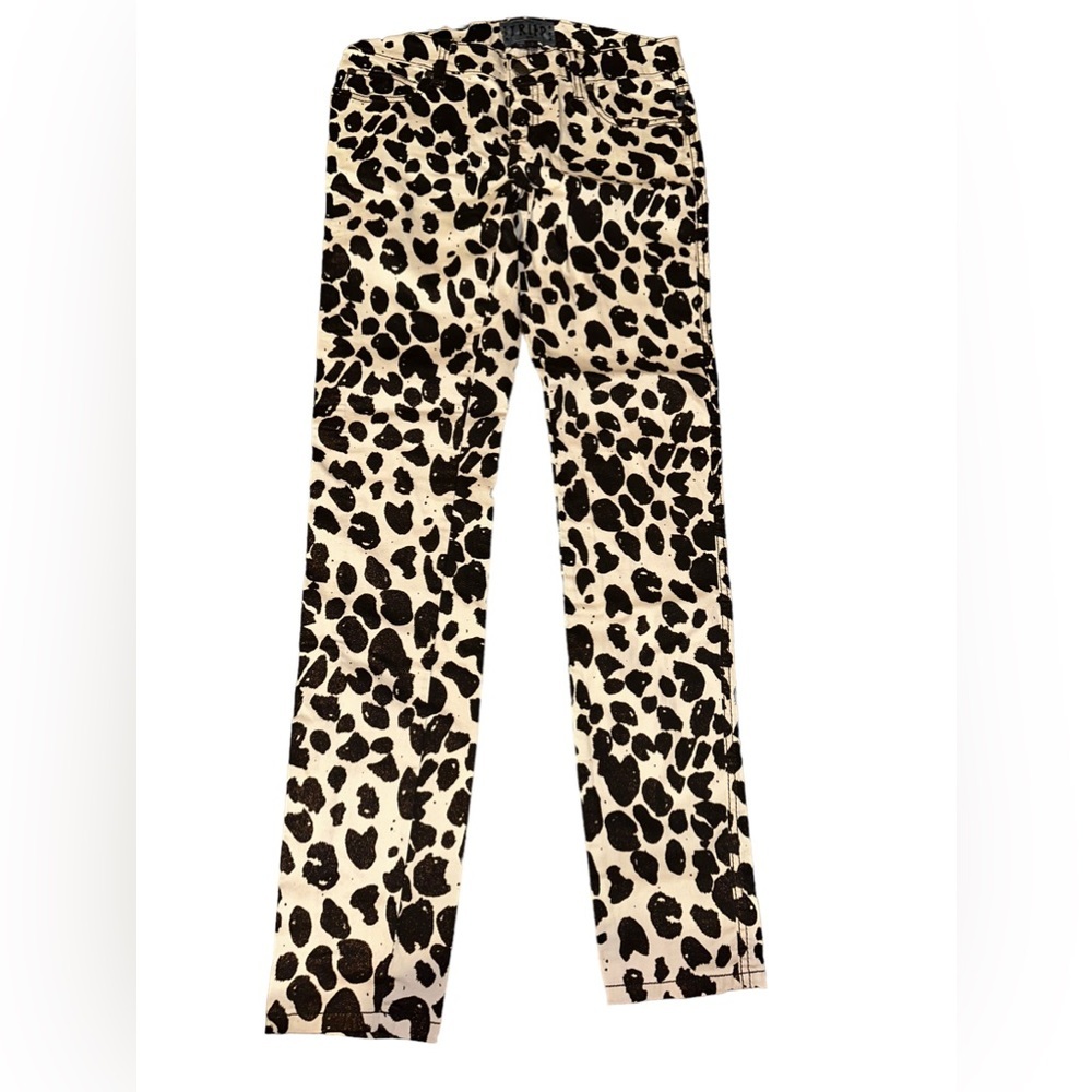 Tripp NYC Black and Cream Leopard Print Pants